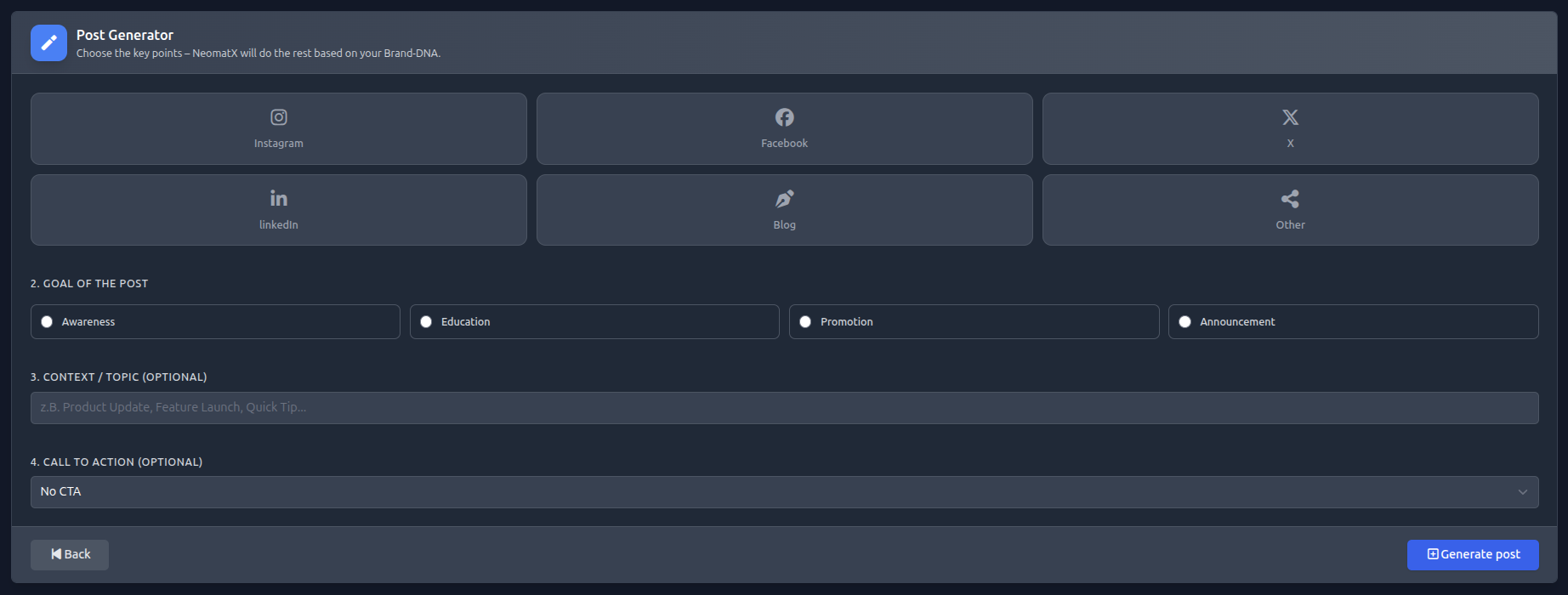 NeoMatX knowledge base onboarding steps